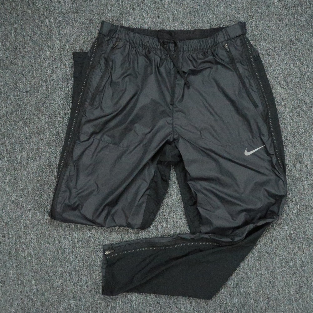 Nike Pants Mens Medium Black Phenom Elite Shield Run Division Full Zip Pocket